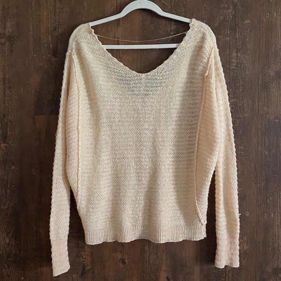 Free People | Striped Off Shoulder Sweater Small - Picture 5 of 7